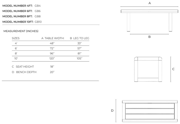 Panca con cuscino Gather dimensioni